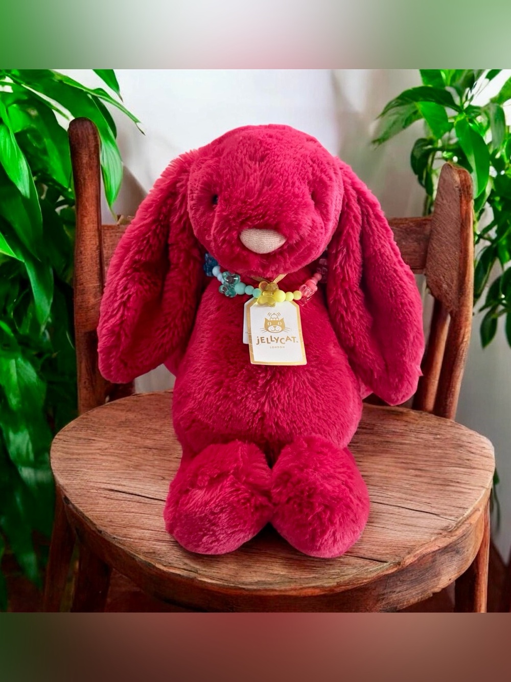 Authentic Jellycat Bashful Luxe Bunny Scarlett - Medium
